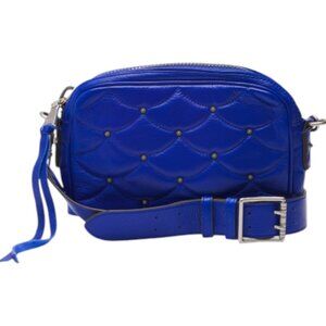 AIMEE KESTENBERG Cobalt Leather Light Up The Night Camera Crossbody NWT